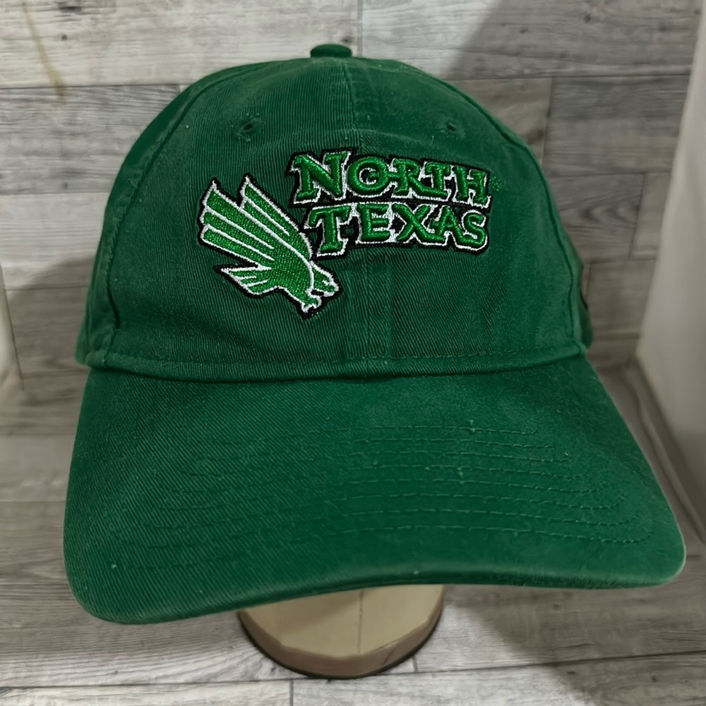 North Texas university green distressed baseball cap hat